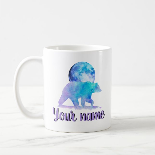 Polar Moon Bär.Personalisiert Ihr Name Kaffeetasse (Links)