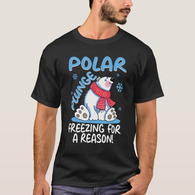 Polar Plunge Freezing für einen Coolen Polarbär T-Shirt (Vorderseite)