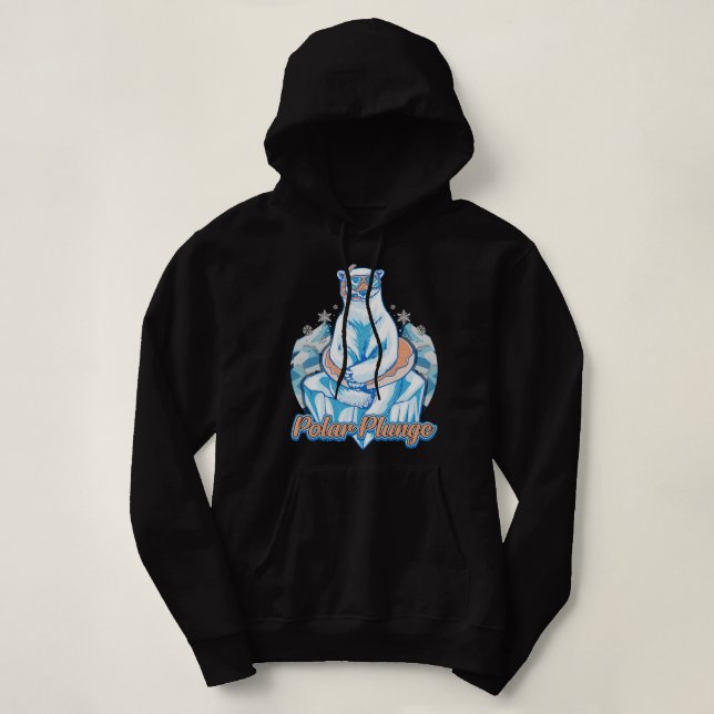 Polar Plunge Ice Jump Funny Polar Bear Winter Hoodie (Design vorne)