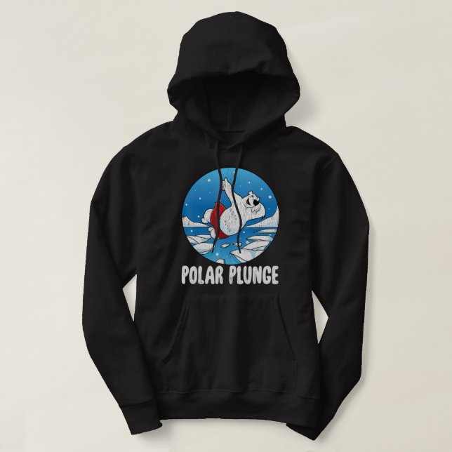 Polar Plunge Ice Jump Funny Polar Bear Winter Hoodie (Design vorne)