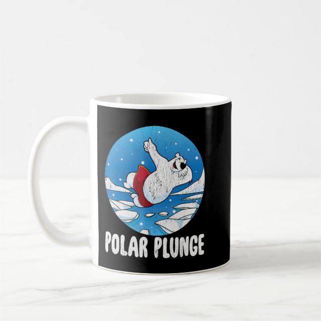 Polar Plunge Ice Jump Funny Polar Bear Winter   Kaffeetasse (Links)