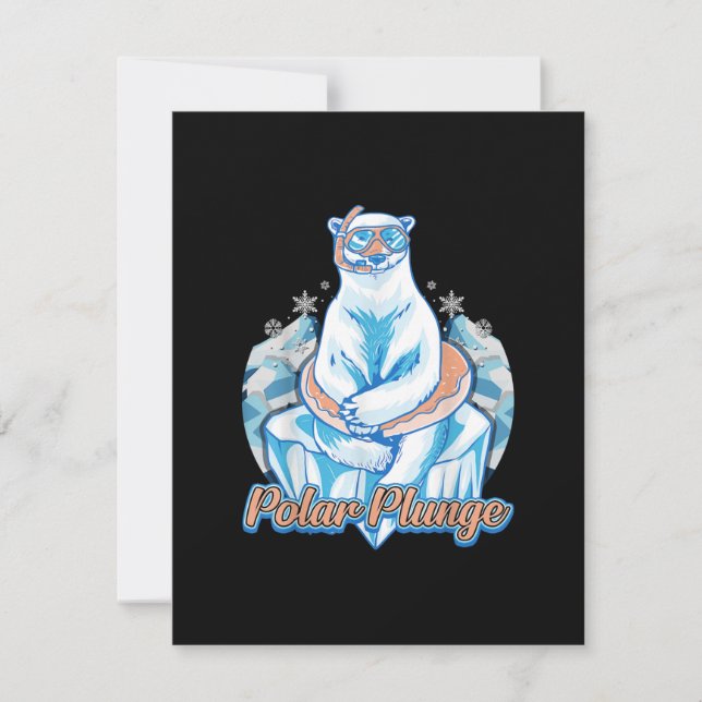 Polar Plunge Ice Jump Funny Polar Bear Winter Swim Einladung (Vorderseite)