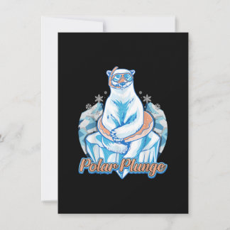 Polar Plunge Ice Jump Funny Polar Bear Winter Swim Einladung