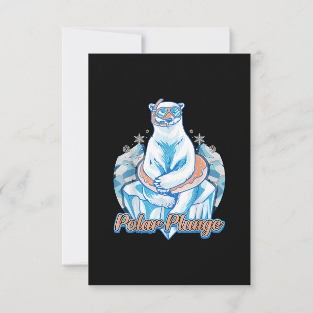 Polar Plunge Ice Jump Funny Polar Bear Winter Swim Einladung (Vorderseite)