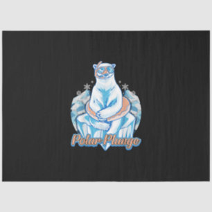 Polar Plunge Ice Jump Funny Polar Bear Winter Swim Seidenpapier