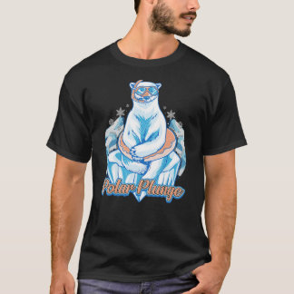 Polar Plunge Ice Jump Funny Polar Bear Winter Swim T-Shirt