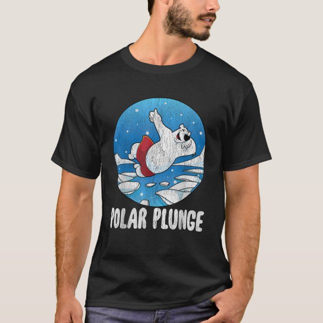 Polar Plunge Ice Jump Funny Polar Bear Winter Swim T-Shirt (Vorderseite)