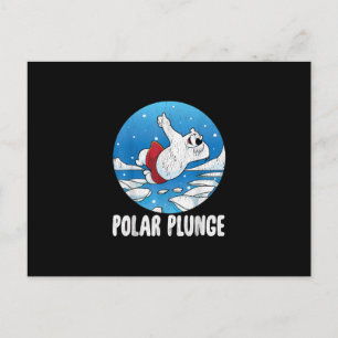 Polar Plunge Ice Jump Polar Bear Winter Swim Einladungspostkarte
