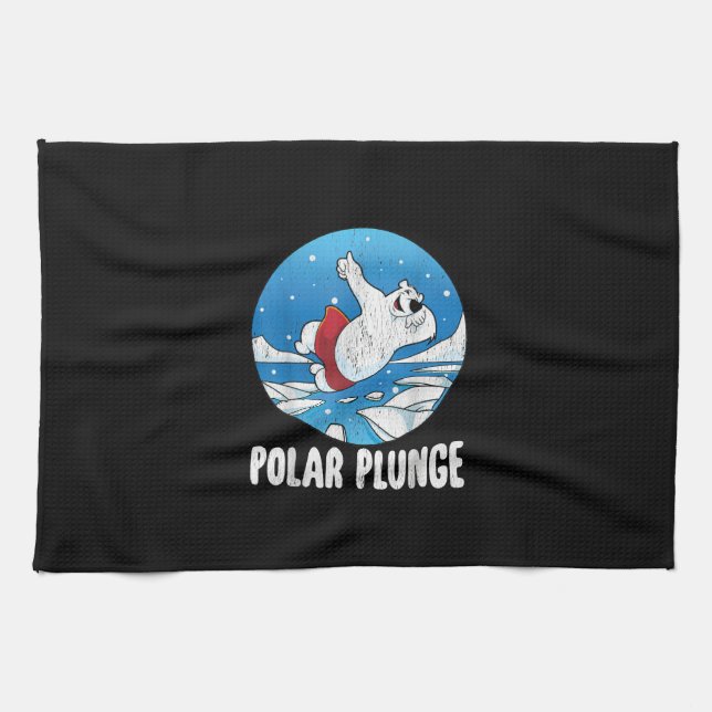 Polar Plunge Ice Jump Polar Bear Winter Swim Geschirrtuch (Horizontal)