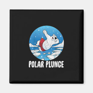 Polar Plunge Ice Jump Polar Bear Winter Swim Magnet
