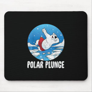 Polar Plunge Ice Jump Polar Bear Winter Swim Mousepad