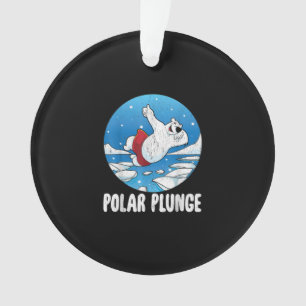 Polar Plunge Ice Jump Polar Bear Winter Swim Ornament