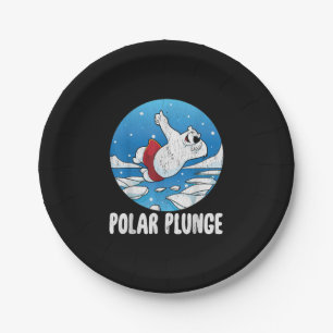 Polar Plunge Ice Jump Polar Bear Winter Swim Pappteller
