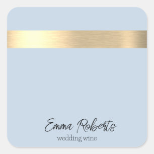 Polar Sky Blue Gold Foil Rustikale Imitate Quadratischer Aufkleber