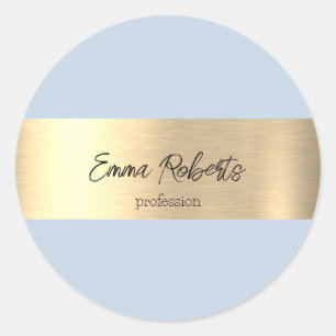 Polar Sky Blue Gold Foil Rustikale Imitate Runder Aufkleber