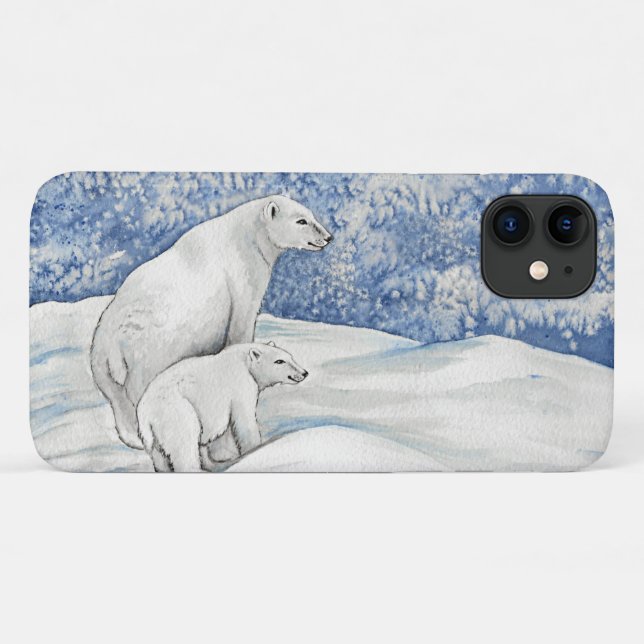 Polar Snow Bears Case-Mate iPhone Hülle (Rückseite (Horizontal))
