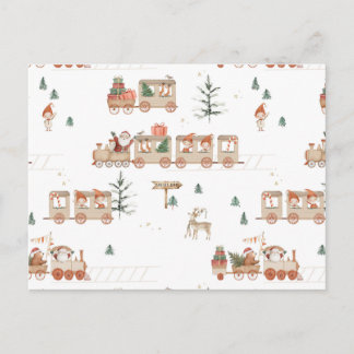 Polar train - Santa Christmas holiday delivery Postkarte