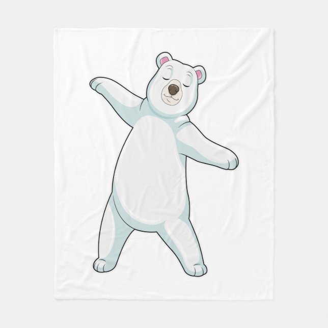 Polarbär bei der Yoga-Fitness in Stehend Fleecedecke (Vorderseite)