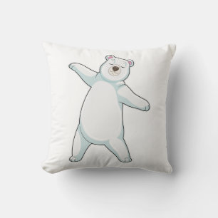Polarbär bei der Yoga-Fitness in Stehend Kissen