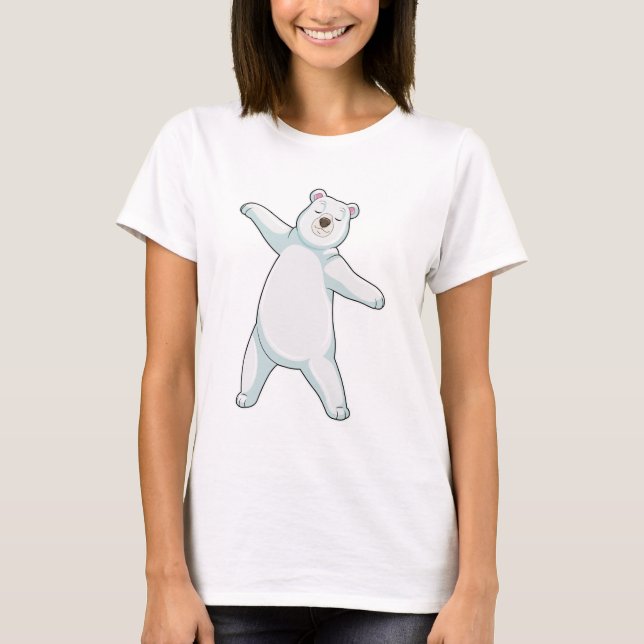 Polarbär bei der Yoga-Fitness in Stehend T-Shirt (Vorderseite)