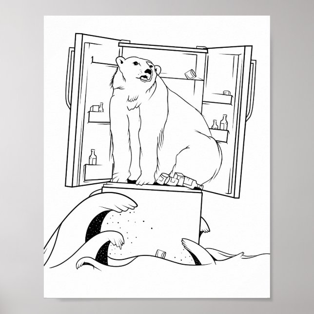 Polarbär des Klimawandels Poster (Vorne)