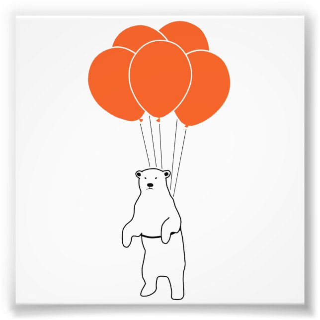 Polarbär fliegen mit Balloons Fotodruck (Vorne)