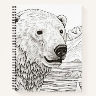 Polarbär Friedliche Natur Prärie Sketch Zeichnend Notizbuch