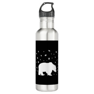 Polarbär im Schnee Edelstahlflasche