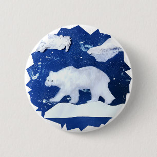 Polarbär "Kunst von Kindern" Button