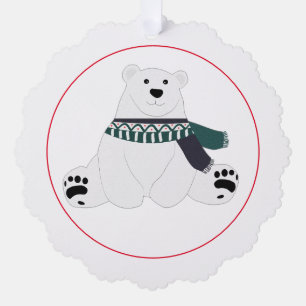Polarbär mit Karpfen Ornament Karte