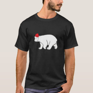 Polarbär mit Weihnachtsmannmütze Weihnachten Weihn T-Shirt