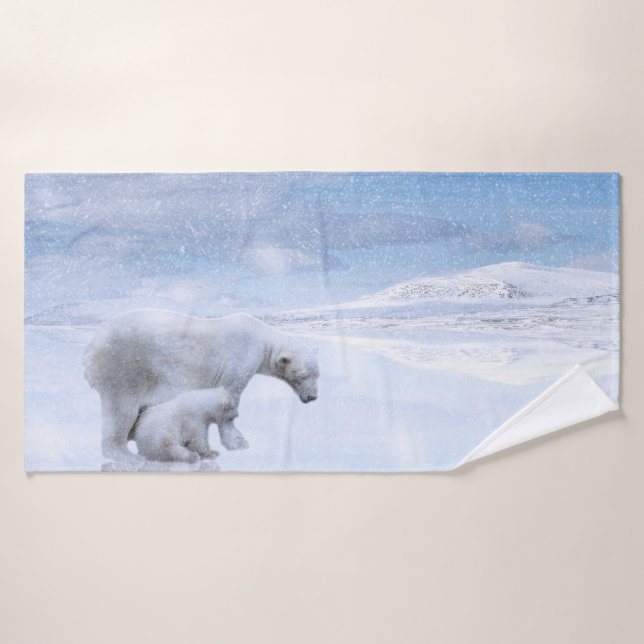 Polarbär und Keule Badehandtuch (Badehandtuch)