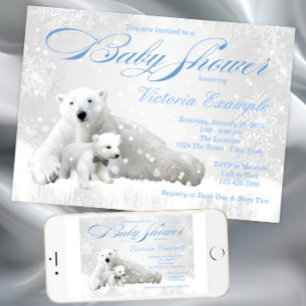 Polarbär-Winter-Baby-Shower-Einladung Einladung
