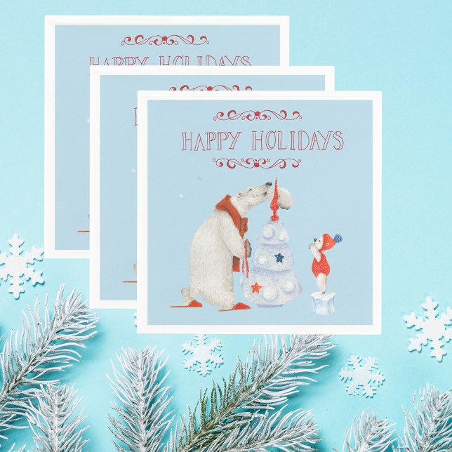 Polarbären dekorieren Baum Serviette (Von Creator hochgeladen)