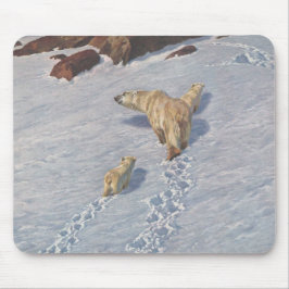 Polarbärenfamilie im arktischen Schnee Mousepad