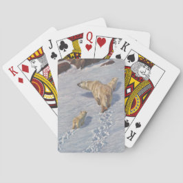 Polarbärenfamilie im arktischen Schnee Spielkarten
