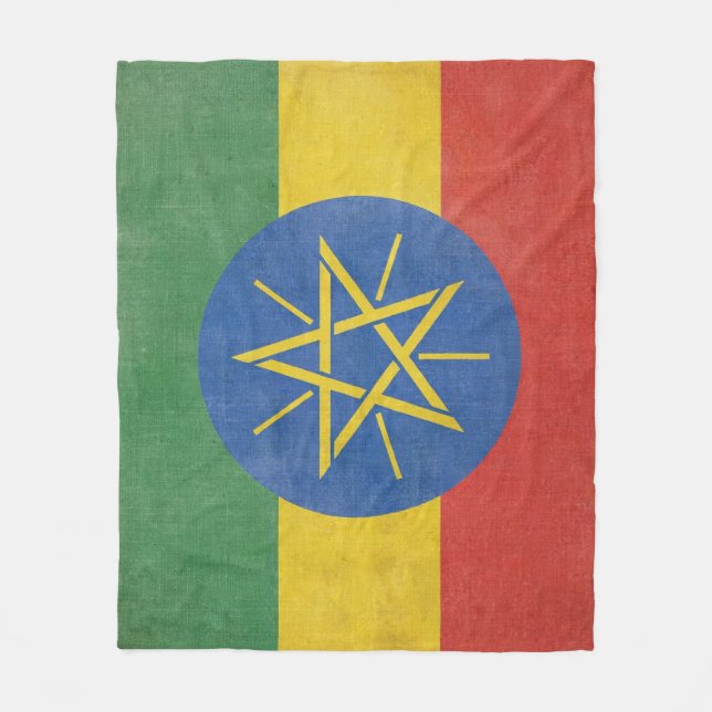 Polare Abdeckung Ethiopian flag Fleecedecke (Vorderseite)