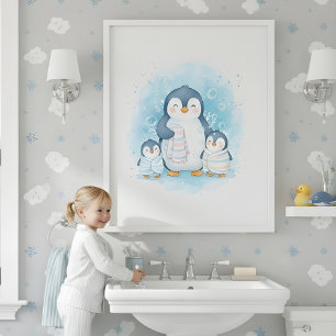 Polare Badezeit Kinderzimmer-Wandbild fürs Badezim Poster