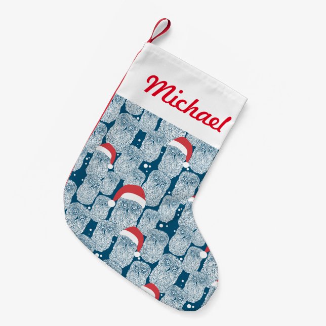 Polare Eulen im Weihnachten Kleiner Weihnachtsstrumpf (Vorderansicht (hängend))