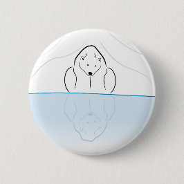 Polarer Bär Reflexion auf globaler Erwärmung Button