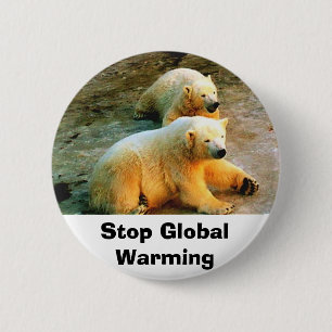 Polarer Bärn-Endglobales Erwärmungs-Knopf-Button Button