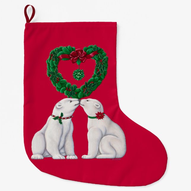 Polarer Bärn-Kuss-Strumpf Großer Weihnachtsstrumpf (Vorderseite)