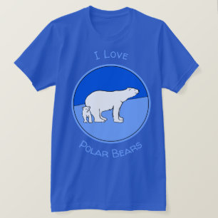 Polarer Bärn-Mama und CUB-Malerei - Tier-Kunst T-Shirt