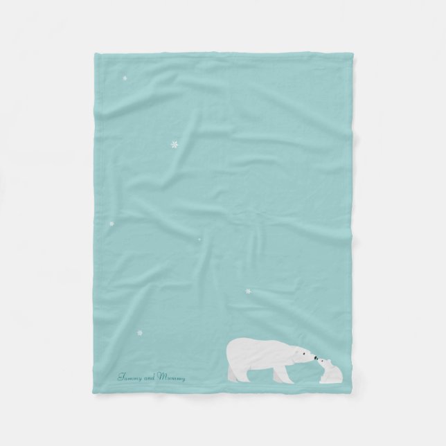 Polarer Bärn-und Baby-CUB-Fleece-Decke Fleecedecke (Vorderseite)