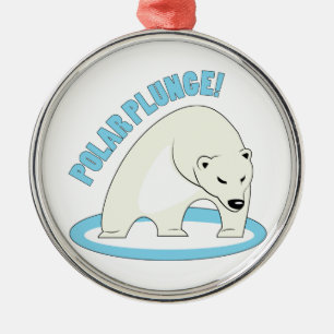 Polarer Kopfsprung! Silbernes Ornament