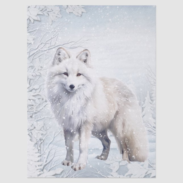 Polarfuchs Seidenpapier (Vorderseite)
