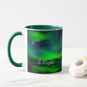 Polarlicht Minimalist Nordstern Sei hell Tasse