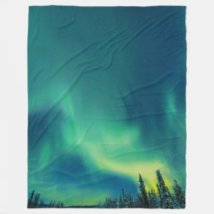 Polarlicht Nordlichter Arktis Grüne Nacht Fleecedecke