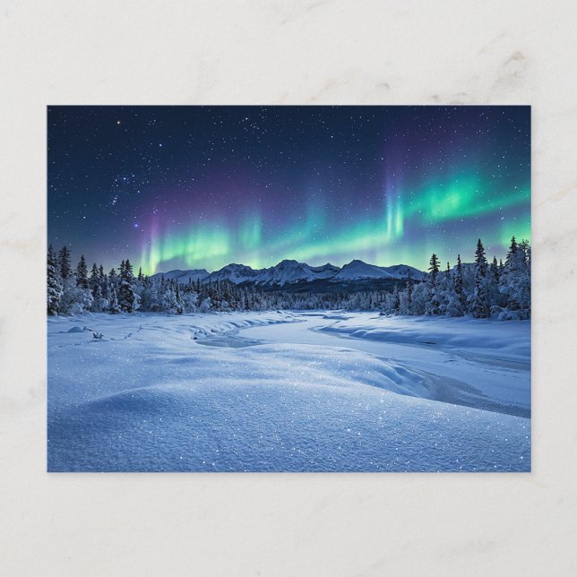 Polarlicht Postkarte (Vorderseite)
