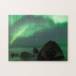 Polarlicht Strand von Lofoten Norwegen